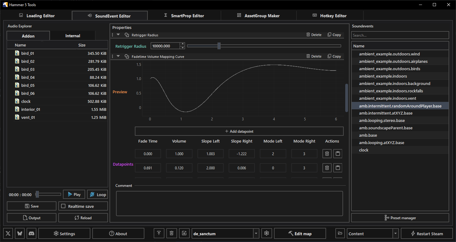 SoundEvent Editor Preview